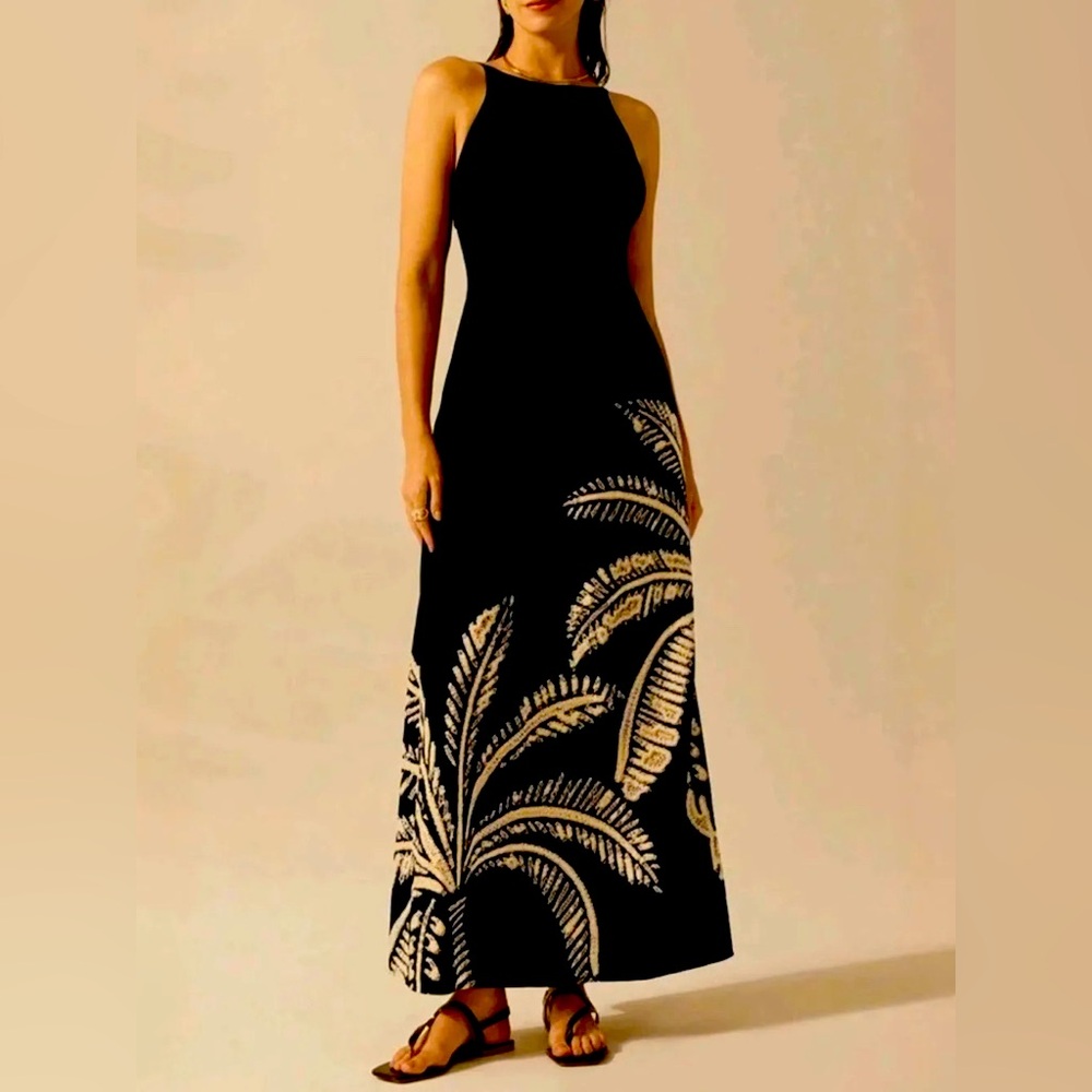 NEW Printed Sleeveless Maxi Dress